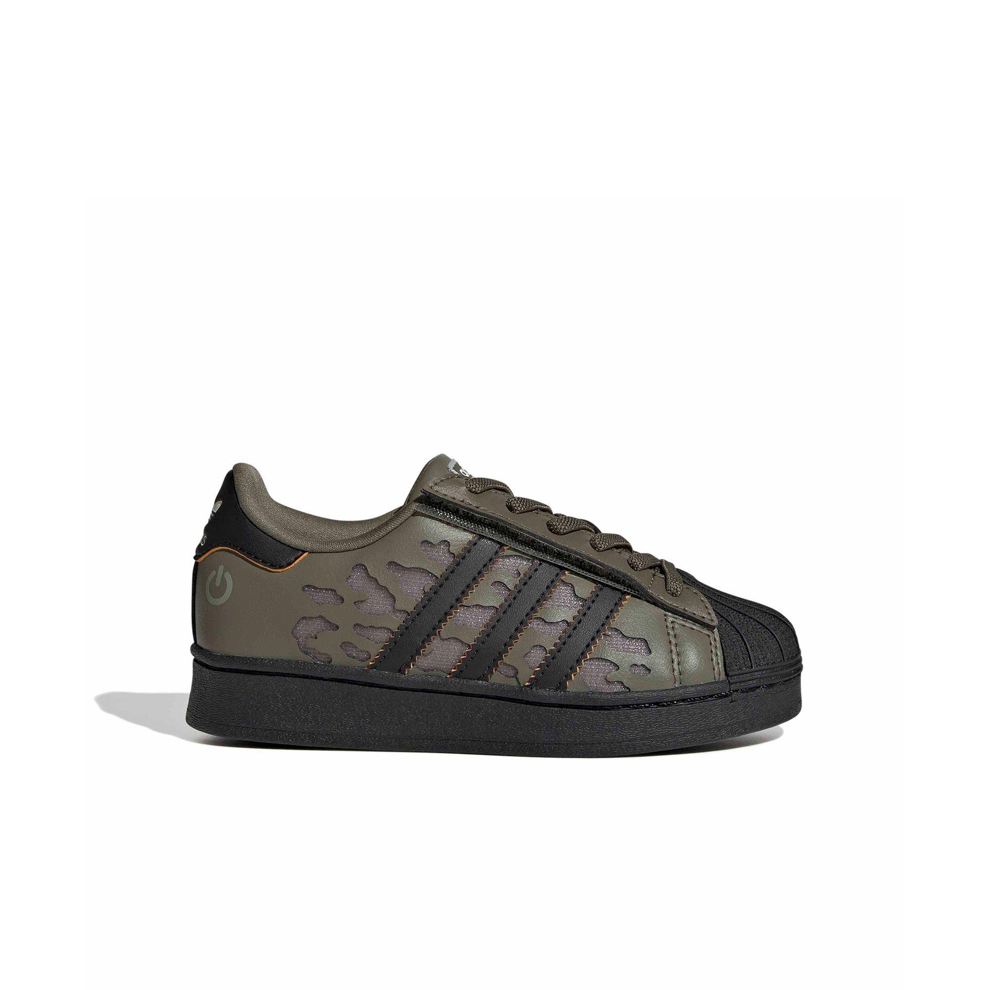 adidas Originals Superstar LED Lights CCEL "Silver Pebble/Olive/Core Black" Preschool Boys' Shoe - SILVER/OLIVE/BLACK